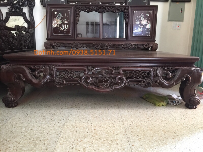 SG07: Bộ sập tủ ngũ phúc trám gụ mật tinh tế, sang trọng - Đồ gỗ đẹp Dotinh.com