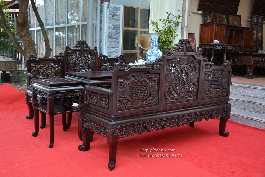 TK07: Trường kỷ ngũ lân vờn cầu - Bộ bàn ghế phòng khách bằng gỗ gụ TK07: Trường kỷ ngũ lân vờn cầu - Bộ bàn ghế phòng khách bằng gỗ gụ