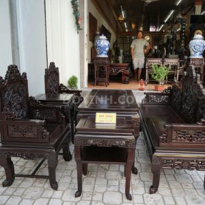 Trường Kỷ Huế Tam Sơn Ngũ Lân Vờn Cầu - 6 Món, Tựa 4 Cm