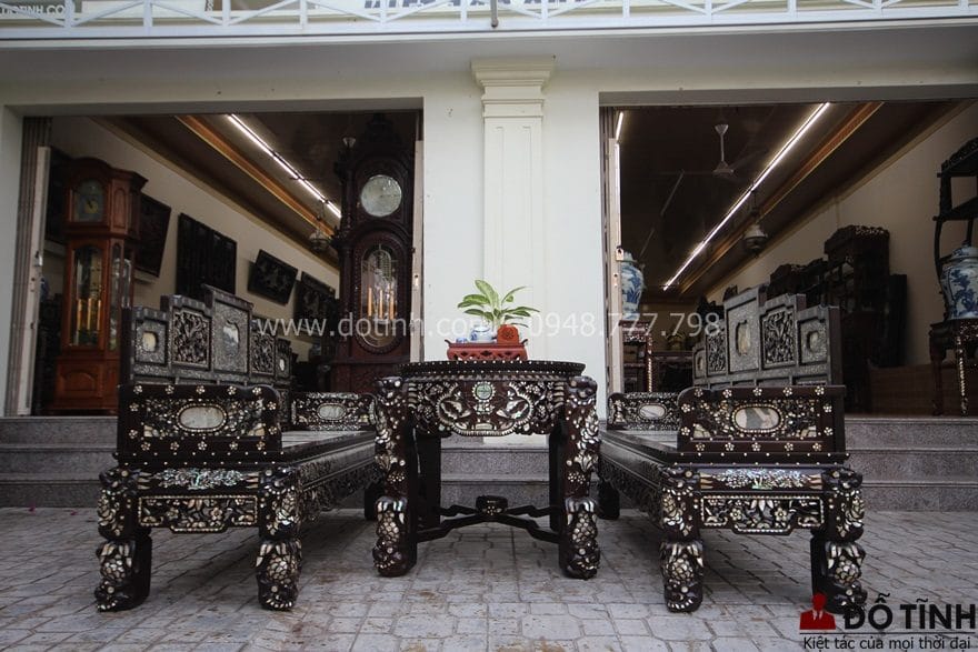TK18: Trường kỷ ngũ sơn khảm ốc liên chi cực đẹp - Dotinh.com