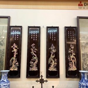 TG26: Bộ tứ quý khảm ốc đỏ sen lọng cực đỉnh