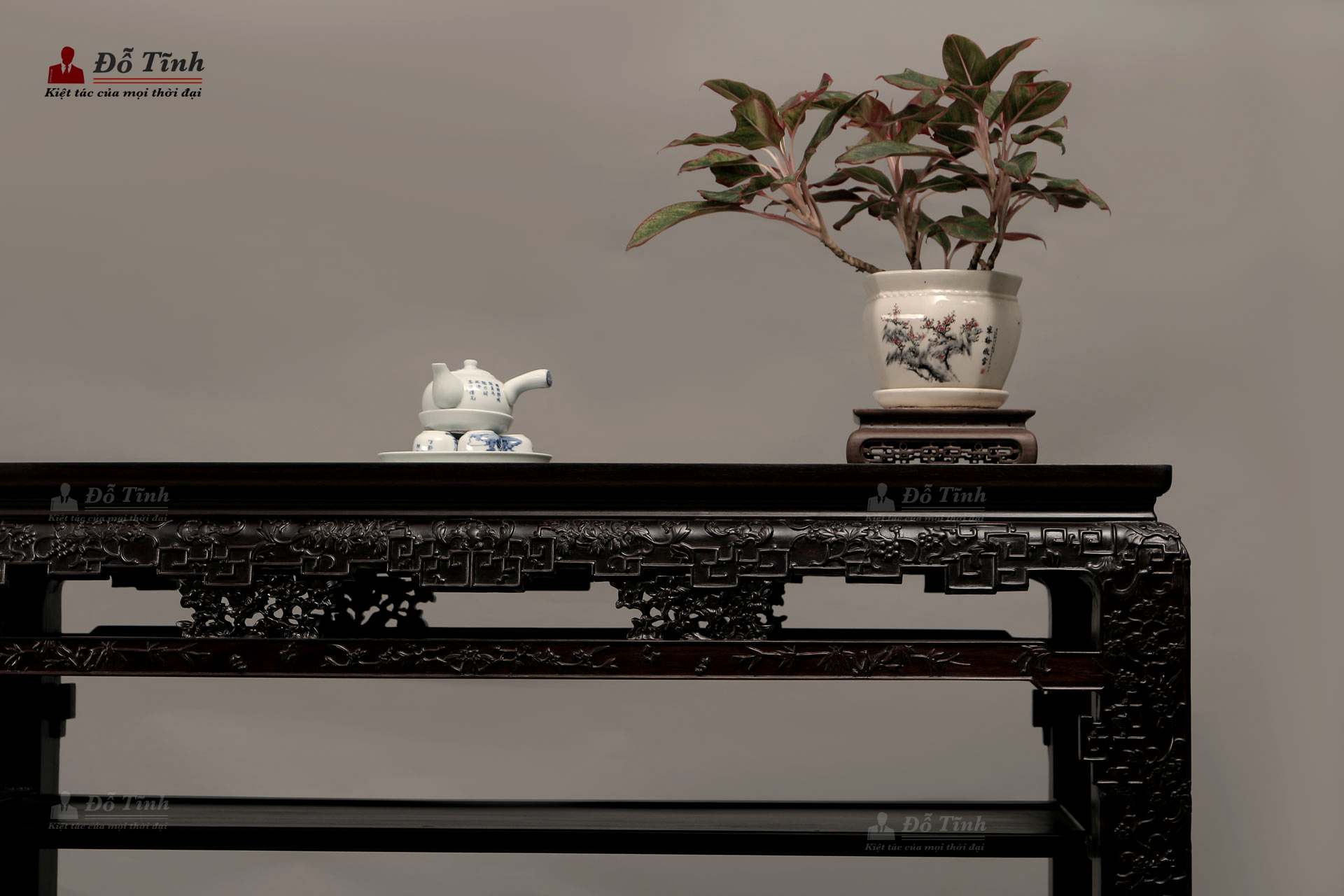 Bộ trường kỷ triẹn dắt gỗ gụ, trường kỷ cổ