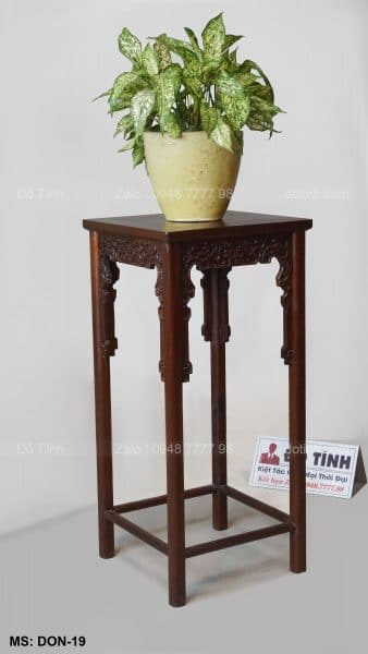 DON-19| Đôn Gỗ Kiểu Tàu Vuông Nền Triện Cây Mai| Vuông 37cm đôn gỗ đẹp, nơi sản xuất đôn gỗ, nơi bán đôn gỗ, mẫu đôn gỗ đẹp, đôn trang trí