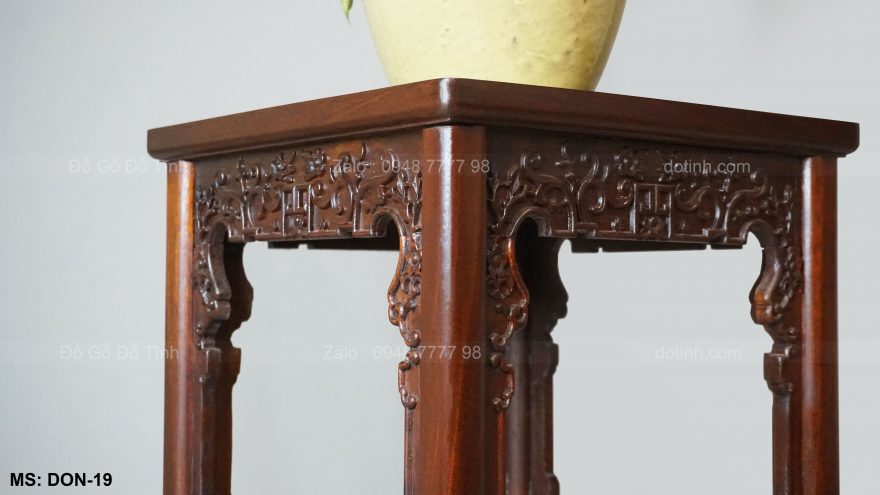 DON-19| Đôn Gỗ Kiểu Tàu Vuông Nền Triện Cây Mai| Vuông 37cm đôn gỗ đẹp, nơi sản xuất đôn gỗ, nơi bán đôn gỗ, mẫu đôn gỗ đẹp, đôn trang trí