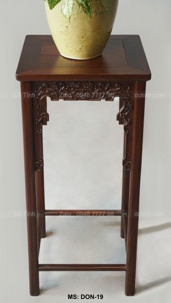DON-19| Đôn Gỗ Kiểu Tàu Vuông Nền Triện Cây Mai| Vuông 37cm đôn gỗ đẹp, nơi sản xuất đôn gỗ, nơi bán đôn gỗ, mẫu đôn gỗ đẹp, đôn trang trí