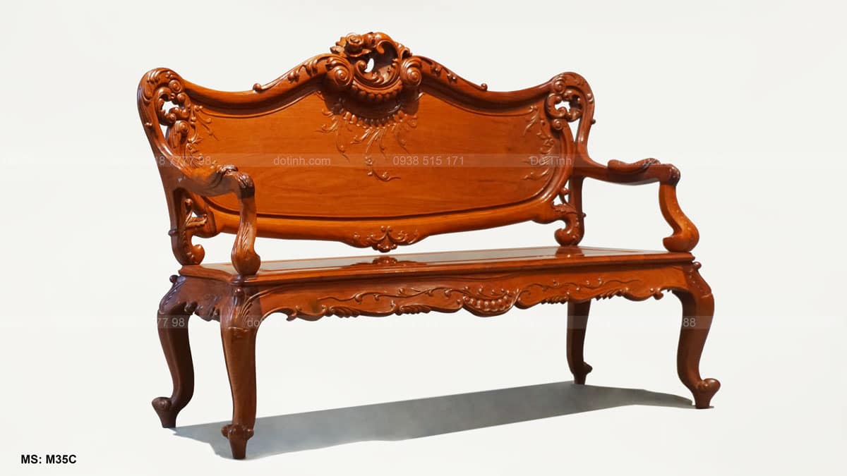 M35C: Bộ bàn ghế Louis hoàng gia | gỗ hương Lào Bộ bàn ghế Louis hoàng gia gỗ hương Lào - Ghế đoản