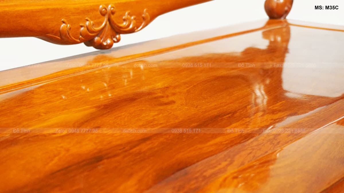 M35C: Bộ bàn ghế Louis hoàng gia | gỗ hương Lào Bộ bàn ghế Louis hoàng gia gỗ hương Lào - Mặt ghế đoản