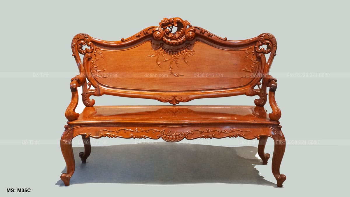 M35C: Bộ bàn ghế Louis hoàng gia | gỗ hương Lào Bộ bàn ghế Louis hoàng gia gỗ hương Lào - Chiếc ghế đoản đơn giản, nhẹ nhàng, lịch thiệp
