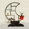 KE-03| Kệ bày đồ ánh trăng khuyết gỗ gụ