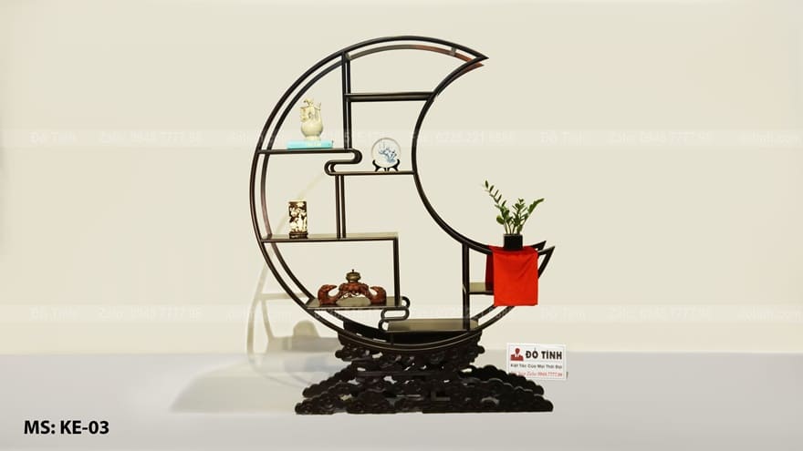 KE-03| Kệ Bày Đồ Ánh Trăng Khuyết KE-03| Kệ bày đồ ánh trăng khuyết gỗ gụ