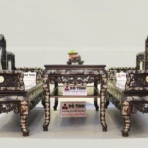 TK22-2021| Trường kỷ bách vật khảm ốc gỗ gụ