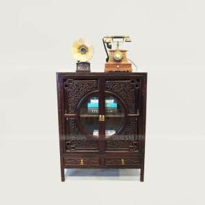 TU08-2021| Tủ sách Huế cổ xưa gỗ gụ