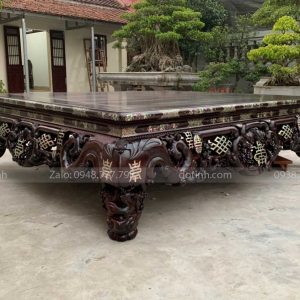 SG01-2021| Siêu phẩm sập ngũ phúc khảm ốc đỏ lửa(2m2-1m8)