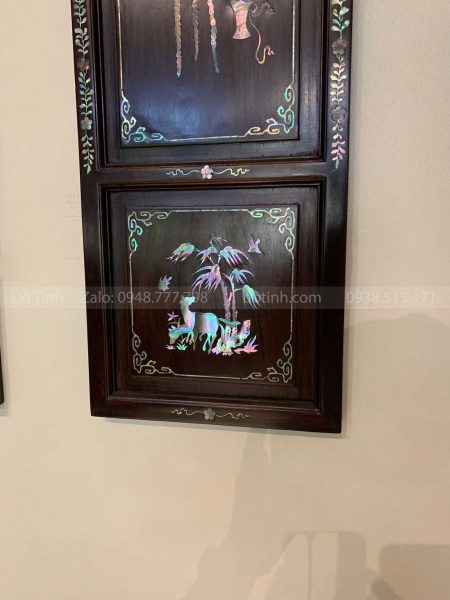 TG-21 2021| Tranh Tứ Bình Khảm Ốc Đẹp Gỗ Gụ