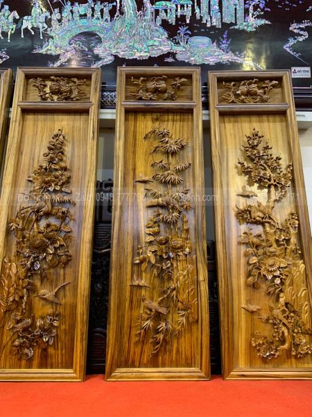 TG06-2021| Bộ Tranh Tứ Quý "Tùng Cúc Trúc Mai" Đục Tay Siêu Đỉnh Cao Tranh tu quy tung cuc truc mai duc tay 14