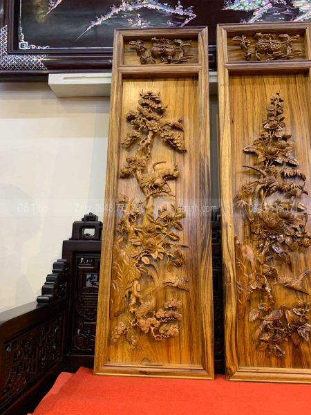TG06-2021| Bộ Tranh Tứ Quý "Tùng Cúc Trúc Mai" Đục Tay Siêu Đỉnh Cao Tranh tu quy tung cuc truc mai duc tay 16