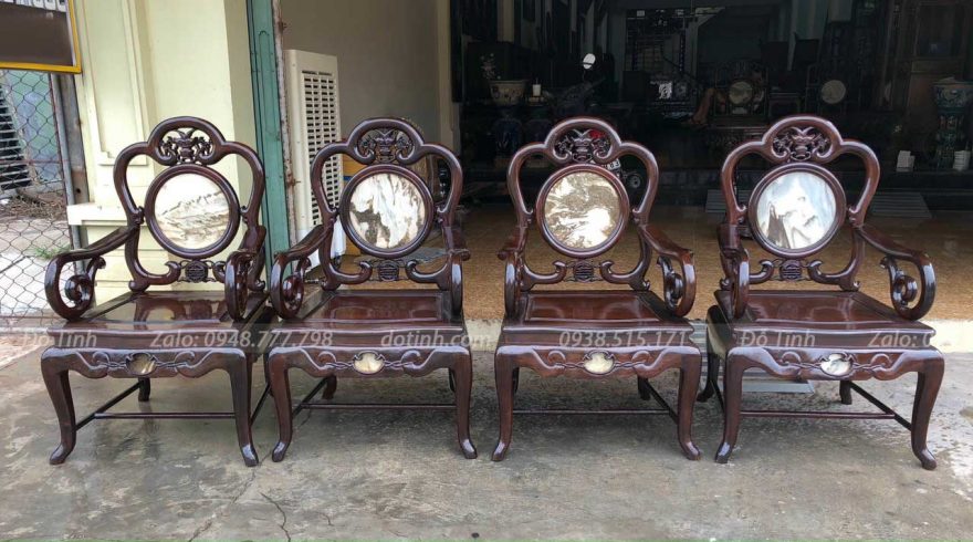 bộ bàn ghế guộc nho gỗ trắc ta