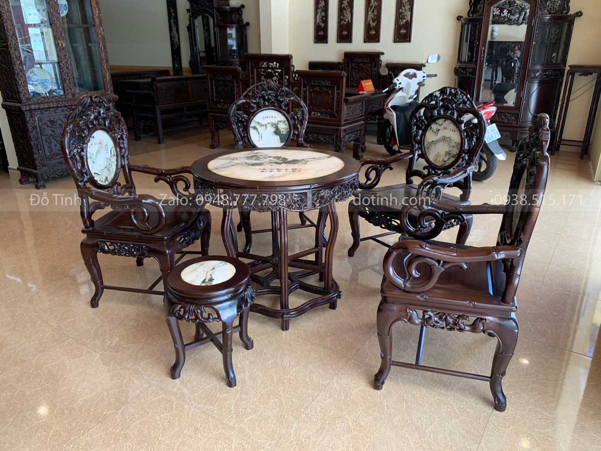 bộ bàn ghế trúc đơn gỗ gụ