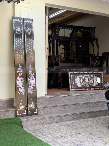 bộ câu đối đại tự khảm ốc