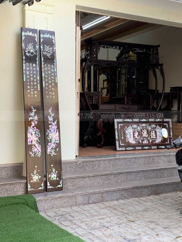 bộ câu đối đại tự khảm ốc