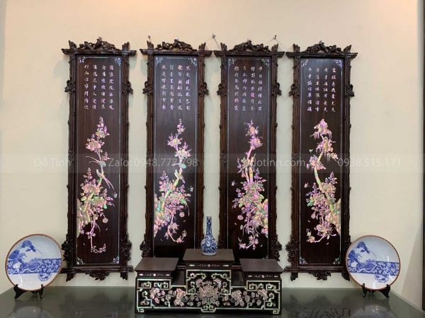 bộ tranh tứ quý tùng cúc trúc mai