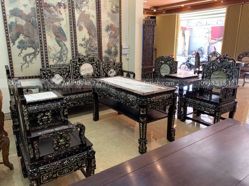 bộ ghế vách tàu khảm ốc xà cừ