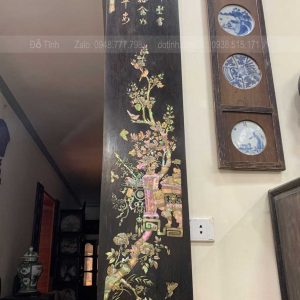 TG05-2021| Đôi câu đối khảm ốc cổ