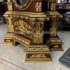 đồng hồ cây gỗ gụ dát vàng