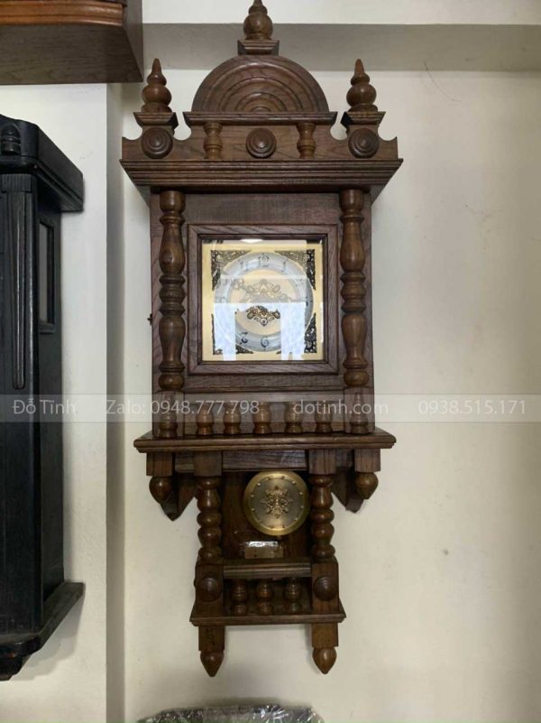 đồng hồ quả lắc treo tường gỗ sồi