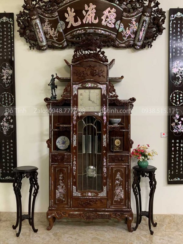 đồng hồ tủ chùa khảm ốc