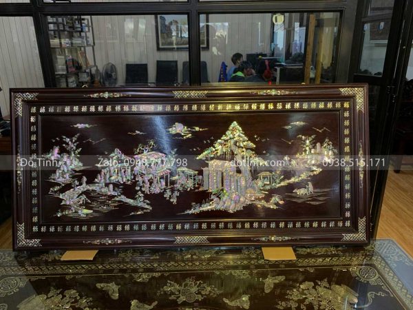 tranh khảm ốc chợ quê1