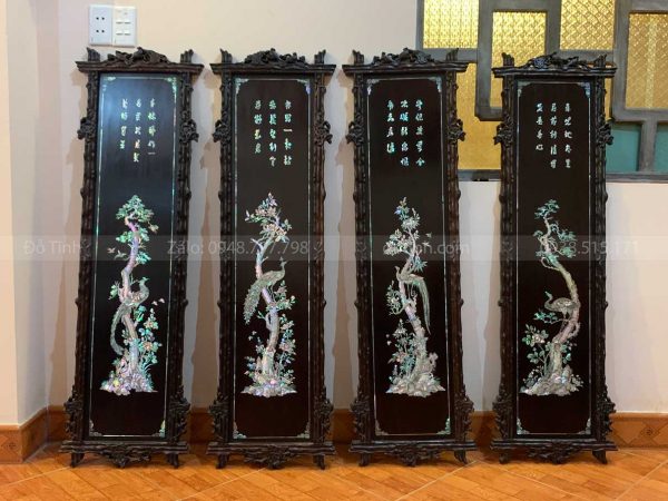tranh tứ quý khảm ốc