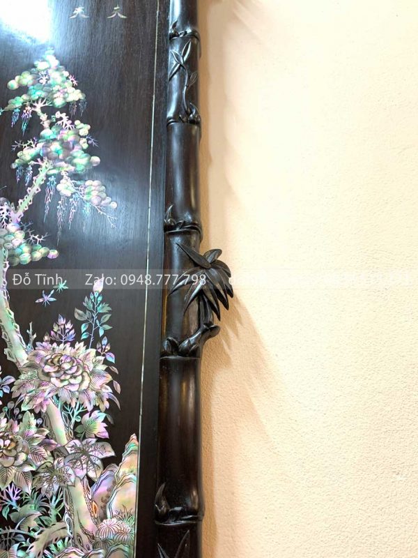 tranh tứ quý khảm ốc tùng cúc trúc mai1