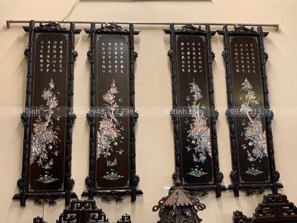 tranh tứ quý khảm ốc tùng cúc trúc mai15