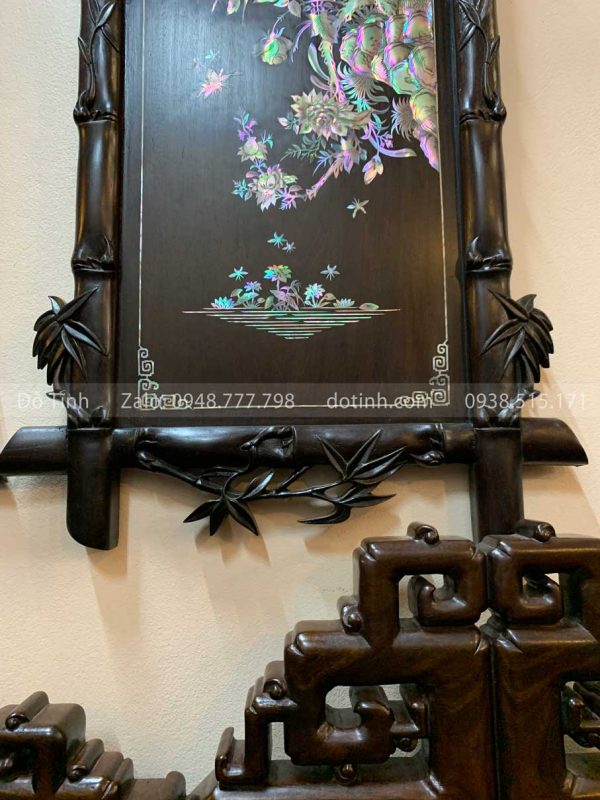 tranh tứ quý khảm ốc tùng cúc trúc mai2