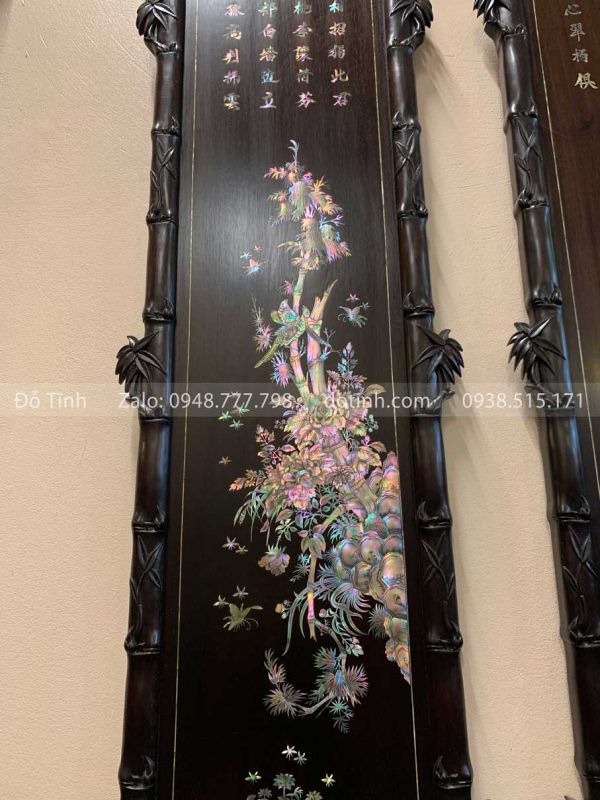 tranh tứ quý khảm ốc tùng cúc trúc mai6