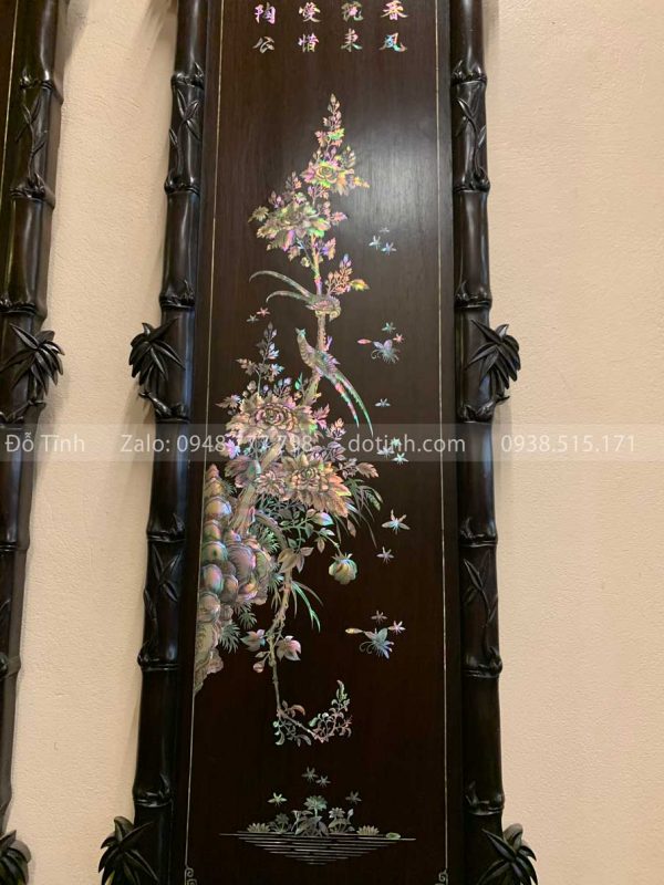 tranh tứ quý khảm ốc tùng cúc trúc mai9