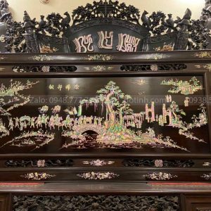 tranh vnh quy bái tổ khảm ốc đỏ lửa