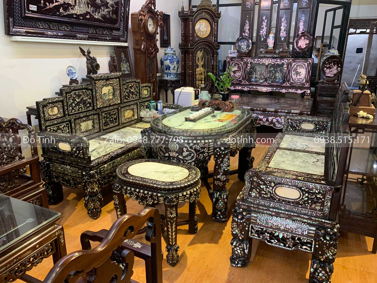 trường kỷ huế ngũ sơn khảm ốc