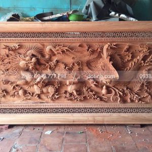 TG79-2021| Tranh Rồng Phượng Đục Tay - Đỉnh Cao Nghệ Thuật