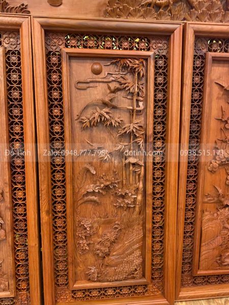 TG101-2021| Tranh Tứ Quý Đục Tay - Tinh Hoa Điêu Khắc Gỗ IMG 5844