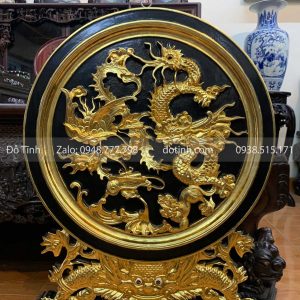 TG89-2021| Đĩa Tứ Linh Thếp Vàng Siêu Bắt Mắt!