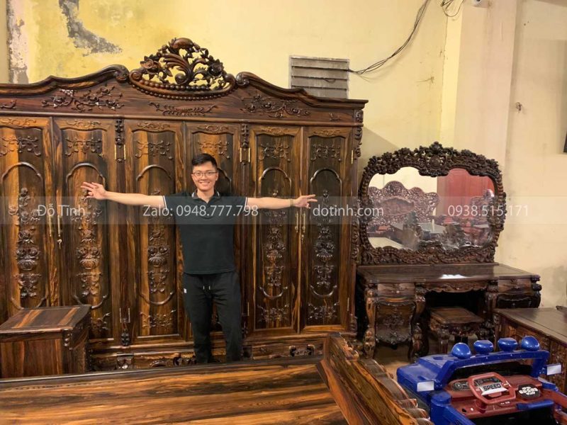 Tu quan ao go mun hoa duc hoa hong 10