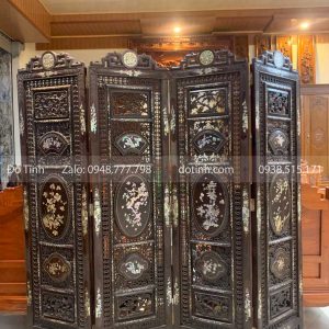 BP04-2021| Bình Phong Gấp Khảm Tứ Quý