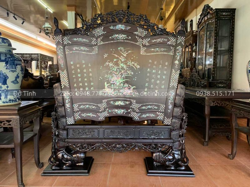 Bình Phong Gỗ Gụ Khảm