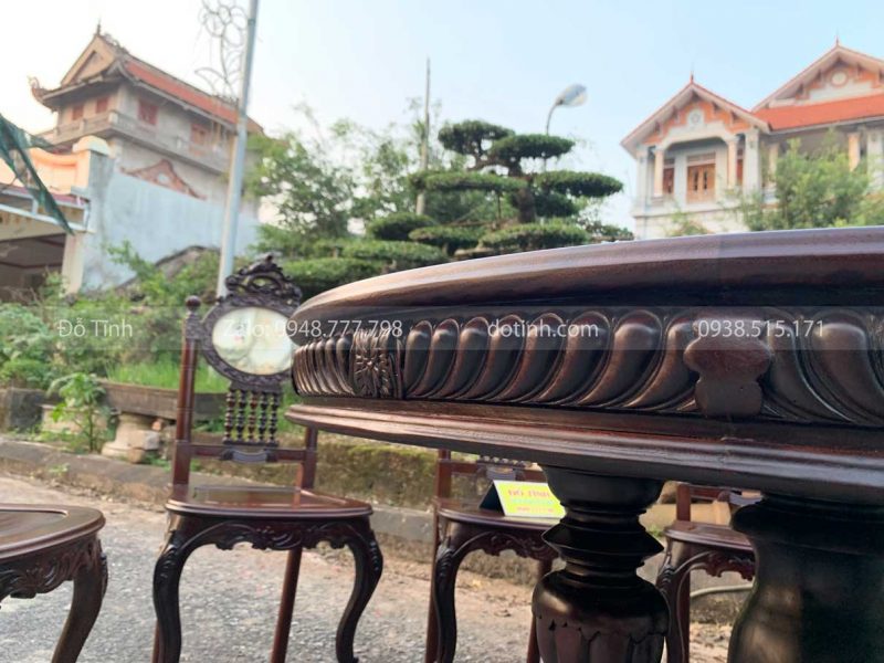 BA05-2021| Bộ Bàn Ăn Cù Lá Miên Tây (Bàn tròn) Siêu Sang Trọng