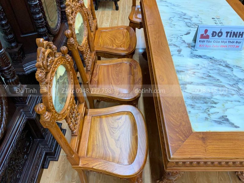 AA54-2021| Bộ Bàn Ăn Cù Lá Miền Tây Gỗ Hương Đá 9 Món bo ban an cu la mien tay go huong da 9 mon 6