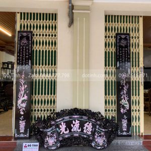 TG75-2021| Câu Đối Cuốn Thư Đức Lưu Quang Khảm Ốc Cực Đẹp