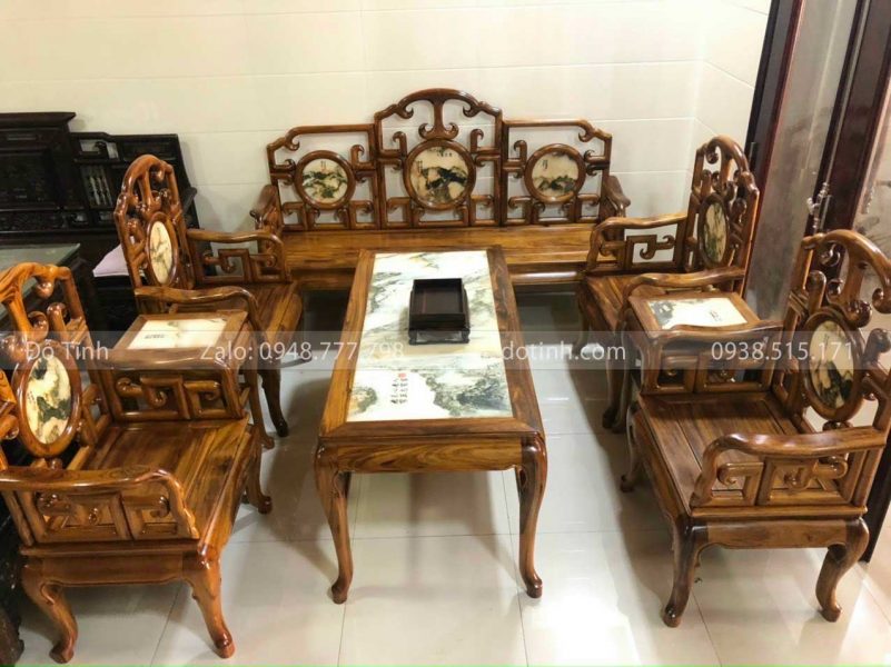 bộ ghế móc mỏ 8 món gụ ta quảng bình
