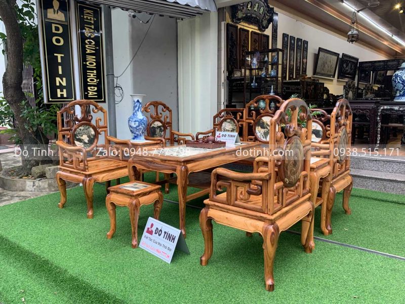 AA31-2021| Bộ Ghế Móc Mỏ 9 Món Vân Siêu Khủng| Gỗ Gụ Ta Quảng Bình bo ghe moc mo go gu ta quang binh 2